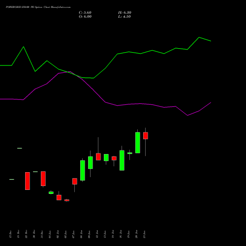 POWERGRID 250.00 PE (PUT) 24 February 2026 options price chart analysis Power Grid Corporation of India Limited 