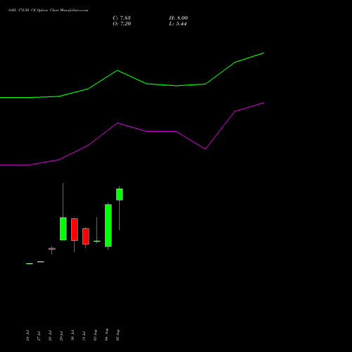 SAIL 172.50 CE (CALL) 25 August 2026 options price chart analysis Steel Authority of India Limited 
