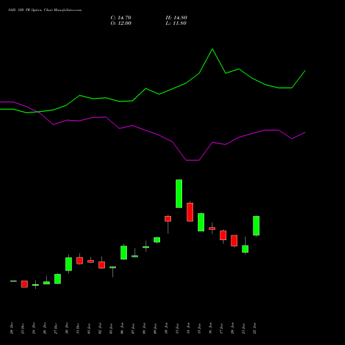 SAIL 120 PE PUT indicators chart analysis Steel Authority of India Limited options price chart strike 120 PUT