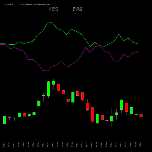 TATAMOTORS 800 PE PUT indicators chart analysis Tata Motors Limited options price chart strike 800 PUT