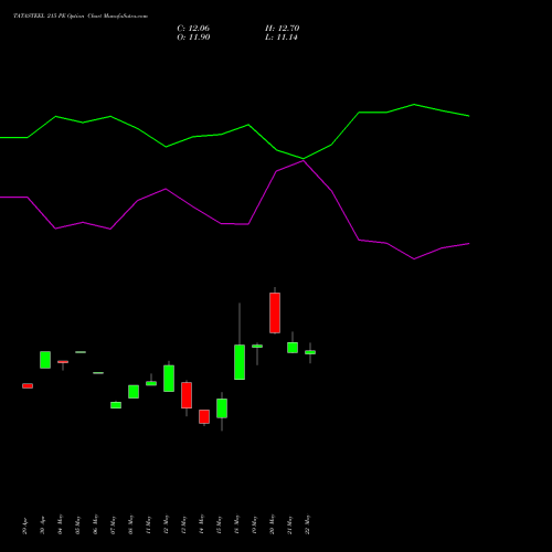 TATASTEEL 215 PE (PUT) 30 June 2026 options price chart analysis Tata Steel Limited 