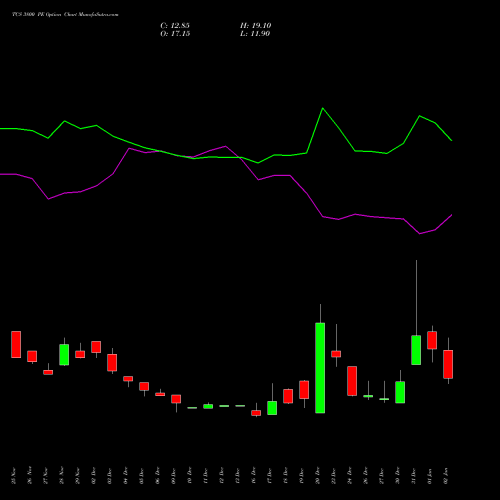 TCS 3800 PE PUT indicators chart analysis Tata Consultancy Services Limited options price chart strike 3800 PUT