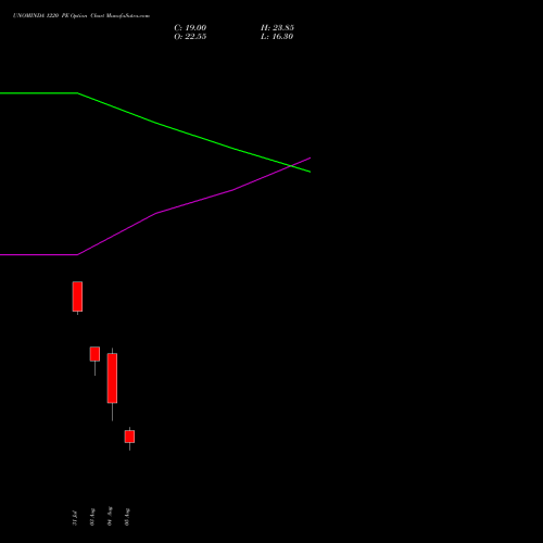 UNOMINDA 1220 PE (PUT) 25 August 2026 options price chart analysis Uno Minda Limited 
