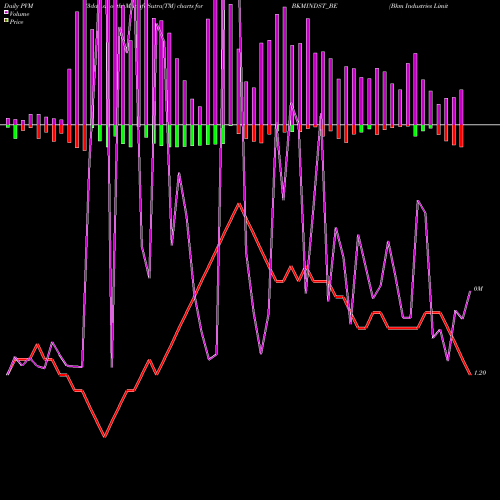 PVM Price Volume Measure charts Bkm Industries Limited BKMINDST_BE share NSE Stock Exchange 
