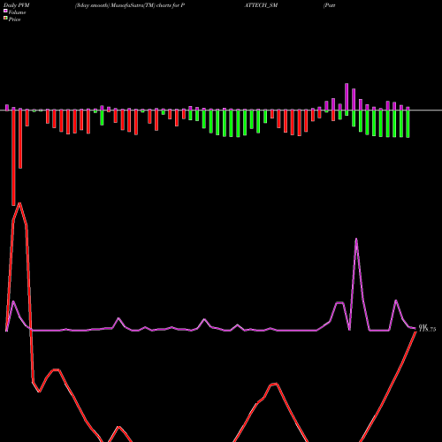 PVM Price Volume Measure charts Pattech Fitwell Tub Com L PATTECH_SM share NSE Stock Exchange 