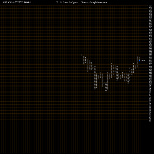 Free Point and Figure charts Camlin Fine Sciences Limited CAMLINFINE share NSE Stock Exchange 