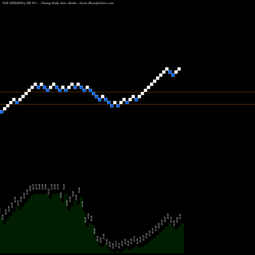 Free Renko charts Shradha Infraproj (n) Ltd SHRADHA_SM share NSE Stock Exchange 