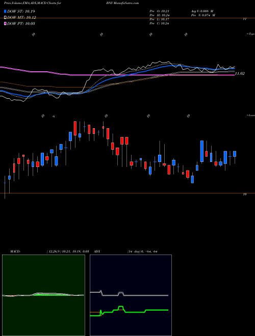 MACD charts various settings share BNY BlackRock New York Investment Quality Municipal Trust Inc. (Th NYSE Stock exchange 