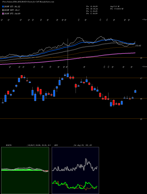 MACD charts various settings share CAF Morgan Stanley China A Share Fund Inc. NYSE Stock exchange 