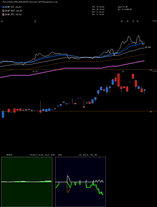 MACD charts various settings share NJV Nuveen New Jersey Municipal Value Fund NYSE Stock exchange 