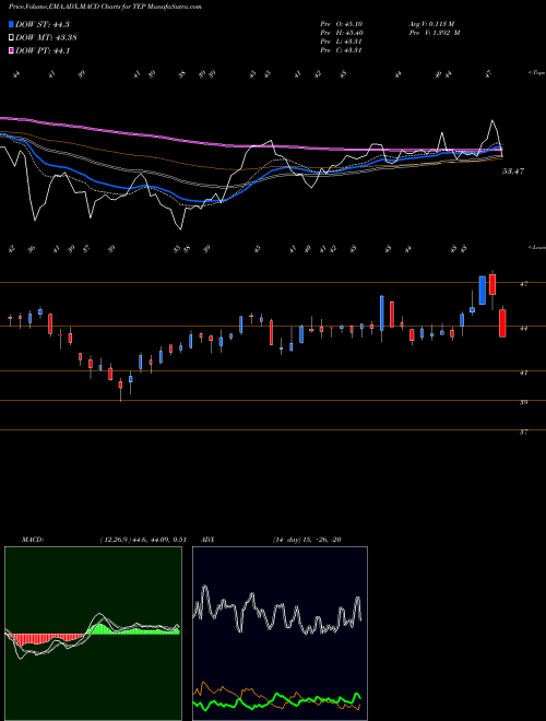 MACD charts various settings share TEP Tallgrass Energy Partners LP NYSE Stock exchange 