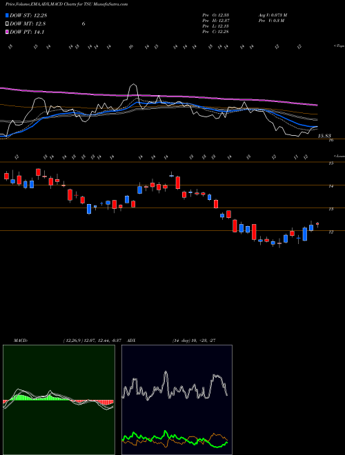 Munafa TIM Participacoes S.A. (TSU) stock tips, volume analysis, indicator analysis [intraday, positional] for today and tomorrow