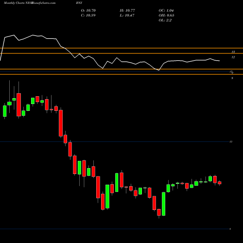 Monthly charts share BNY BlackRock New York Investment Quality Municipal Trust Inc. (Th NYSE Stock exchange 