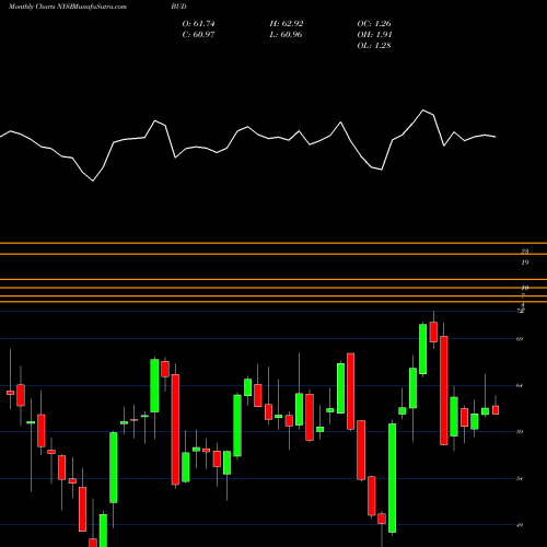 Monthly charts share BUD Anheuser-Busch Inbev SA NYSE Stock exchange 