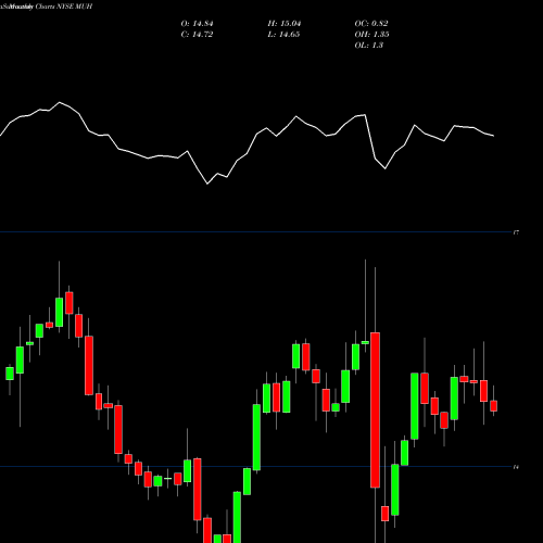 Monthly charts share MUH Blackrock MuniHoldings Fund II, Inc. NYSE Stock exchange 