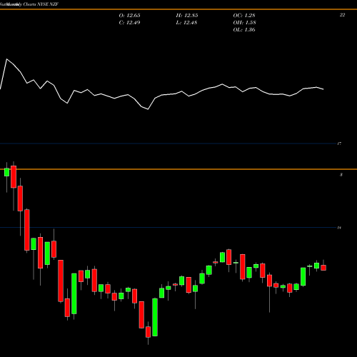 Monthly charts share NZF Nuveen Municipal Credit Income Fund NYSE Stock exchange 
