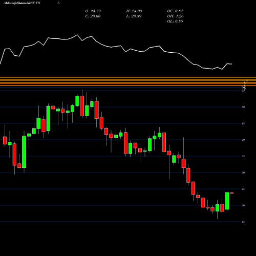 Monthly charts share THS Treehouse Foods, Inc. NYSE Stock exchange 