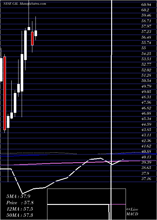  monthly chart GildanActivewear