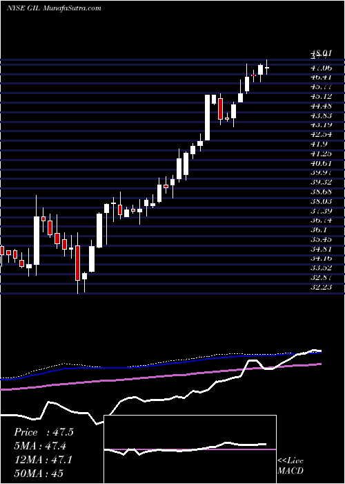  weekly chart GildanActivewear