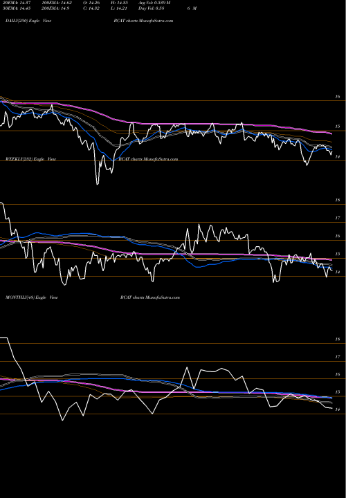 Trend of Blackrock Capital BCAT TrendLines Blackrock Capital Allocation Trust BCAT share NYSE Stock Exchange 