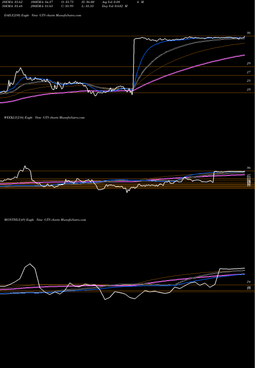 Trend of Triple S GTS TrendLines Triple-S Management Corporation GTS share NYSE Stock Exchange 