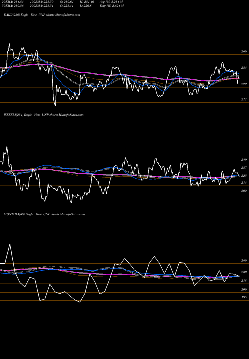 Trend of Union Pacific UNP TrendLines Union Pacific Corporation UNP share NYSE Stock Exchange 