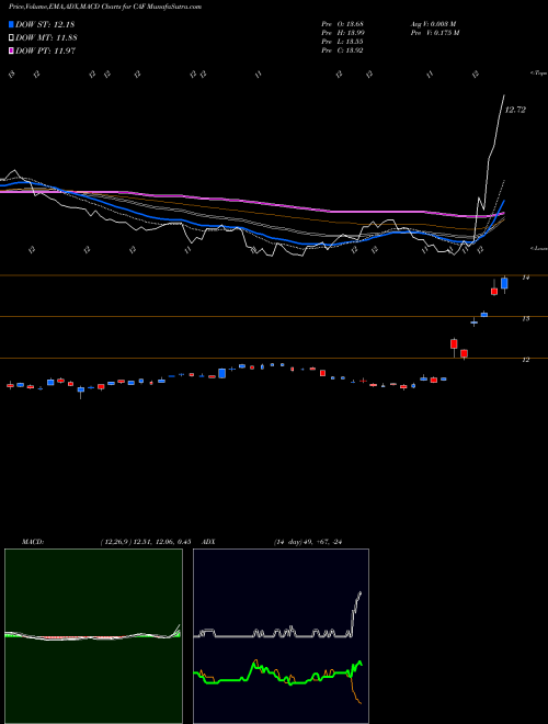 MACD charts various settings share CAF Morgan Stanley China A Share Fund Inc. USA Stock exchange 