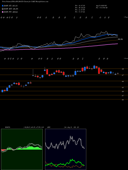 Munafa The Cheesecake Factory Incorporated (CAKE) stock tips, volume analysis, indicator analysis [intraday, positional] for today and tomorrow