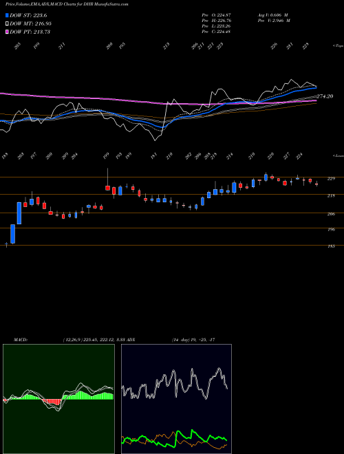 Munafa Danaher Corporation (DHR) stock tips, volume analysis, indicator analysis [intraday, positional] for today and tomorrow