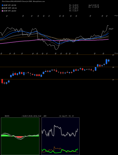 MACD charts various settings share EXEL Exelixis, Inc. USA Stock exchange 