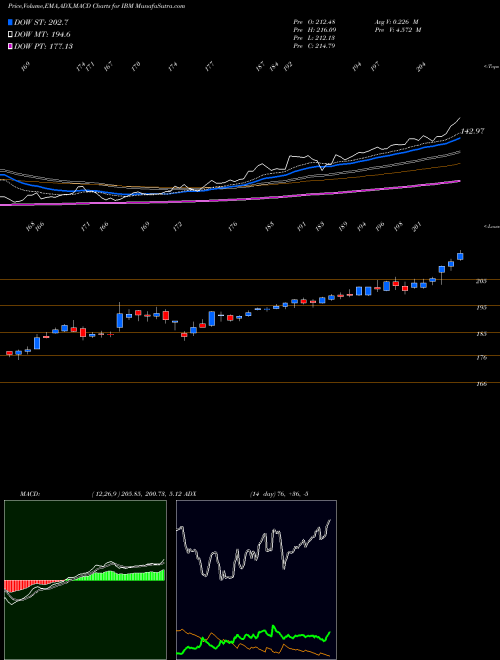 MACD charts various settings share IBM International Business Machines Corporation USA Stock exchange 