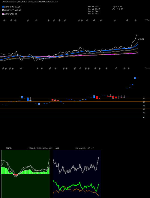 Munafa Seneca Foods Corp. (SENEB) stock tips, volume analysis, indicator analysis [intraday, positional] for today and tomorrow