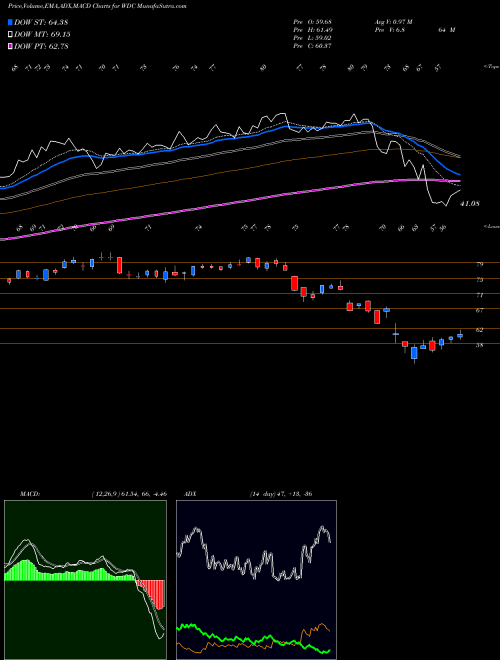 MACD charts various settings share WDC Western Digital Corporation USA Stock exchange 