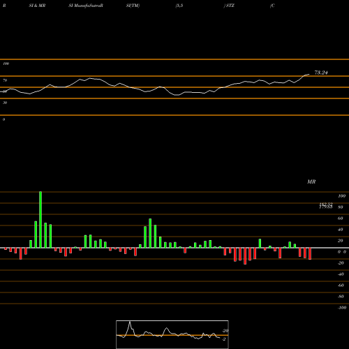 RSI & MRSI charts Constellation Brands Inc STZ share USA Stock Exchange 