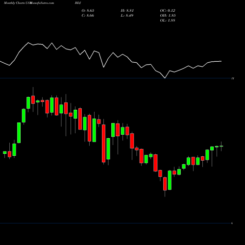 Monthly charts share BDJ Blackrock Enhanced Equity Dividend Trust USA Stock exchange 