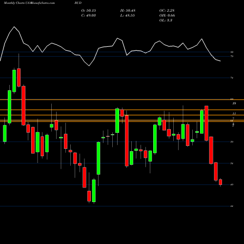 Monthly charts share BUD Anheuser-Busch Inbev SA USA Stock exchange 