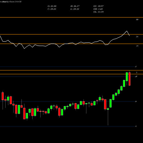 Monthly charts share CII Blackrock Capital And Income Strategies Fund Inc USA Stock exchange 