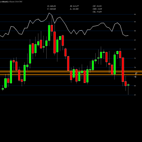 Monthly charts share CNC Centene Corporation USA Stock exchange 