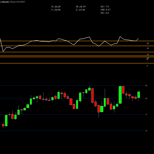 Monthly charts share CVLY Codorus Valley Bancorp, Inc USA Stock exchange 