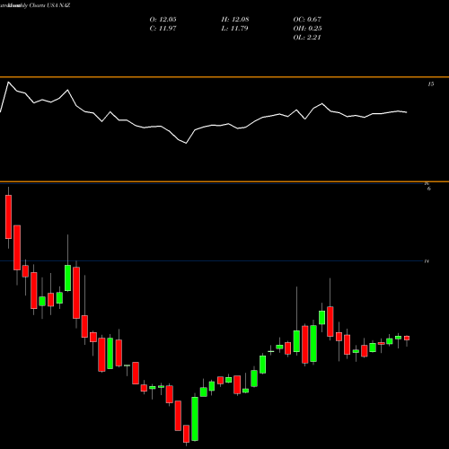 Monthly charts share NAZ Nuveen Arizona Quality Municipal Income Fund USA Stock exchange 