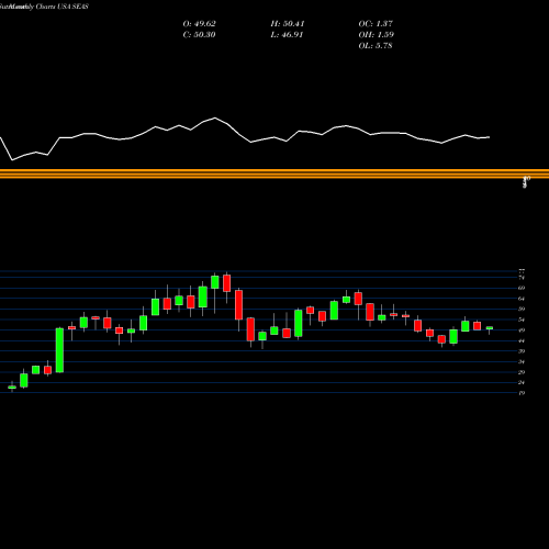 Monthly charts share SEAS SeaWorld Entertainment, Inc. USA Stock exchange 