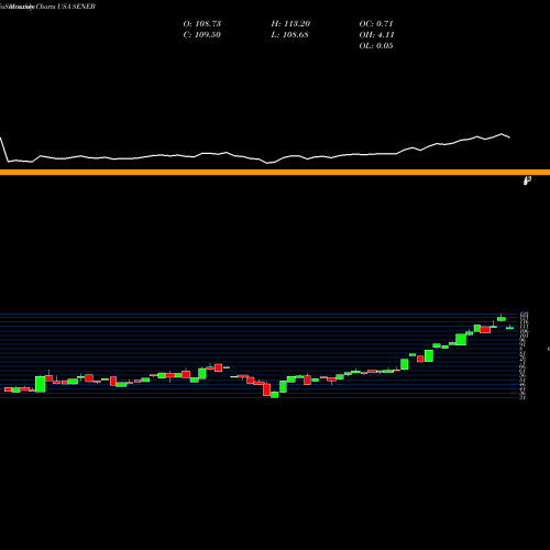 Monthly charts share SENEB Seneca Foods Corp. USA Stock exchange 