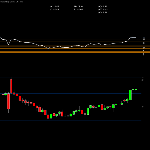 Monthly charts share SWI SolarWinds Corporation USA Stock exchange 
