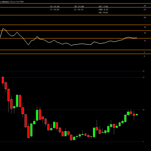 Monthly charts share TDF Templeton Dragon Fund, Inc. USA Stock exchange 