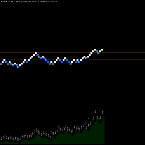 Free Renko charts TG Therapeutics, Inc. TGTX share USA Stock Exchange 