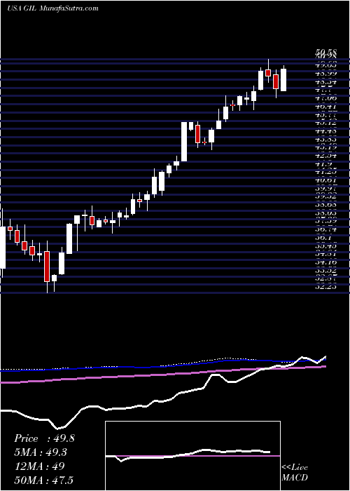  weekly chart GildanActivewear