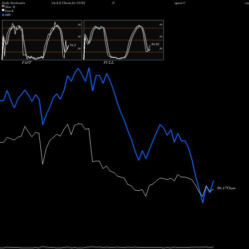 Stochastics Fast,Slow,Full charts Cognex Corporation CGNX share USA Stock Exchange 