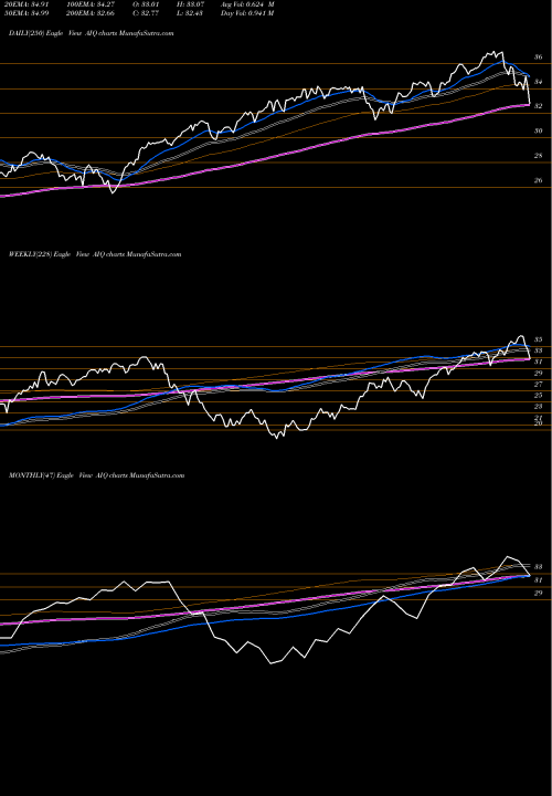 Trend of Global X AIQ TrendLines Global X Future Analytics Tech ETF AIQ share USA Stock Exchange 