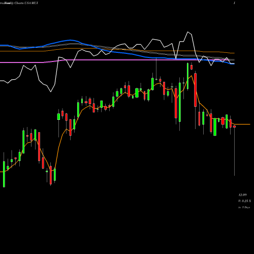 Weekly charts share MUI Blackrock Muni Intermediate Duration Fund Inc USA Stock exchange 